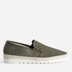 Slip-on kaki en toile bi-matière