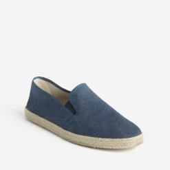 Slip-on marine en toile sur semelle corde