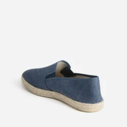 Slip-on marine en toile sur semelle corde