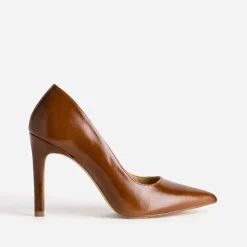 Stiletto cognac cuir