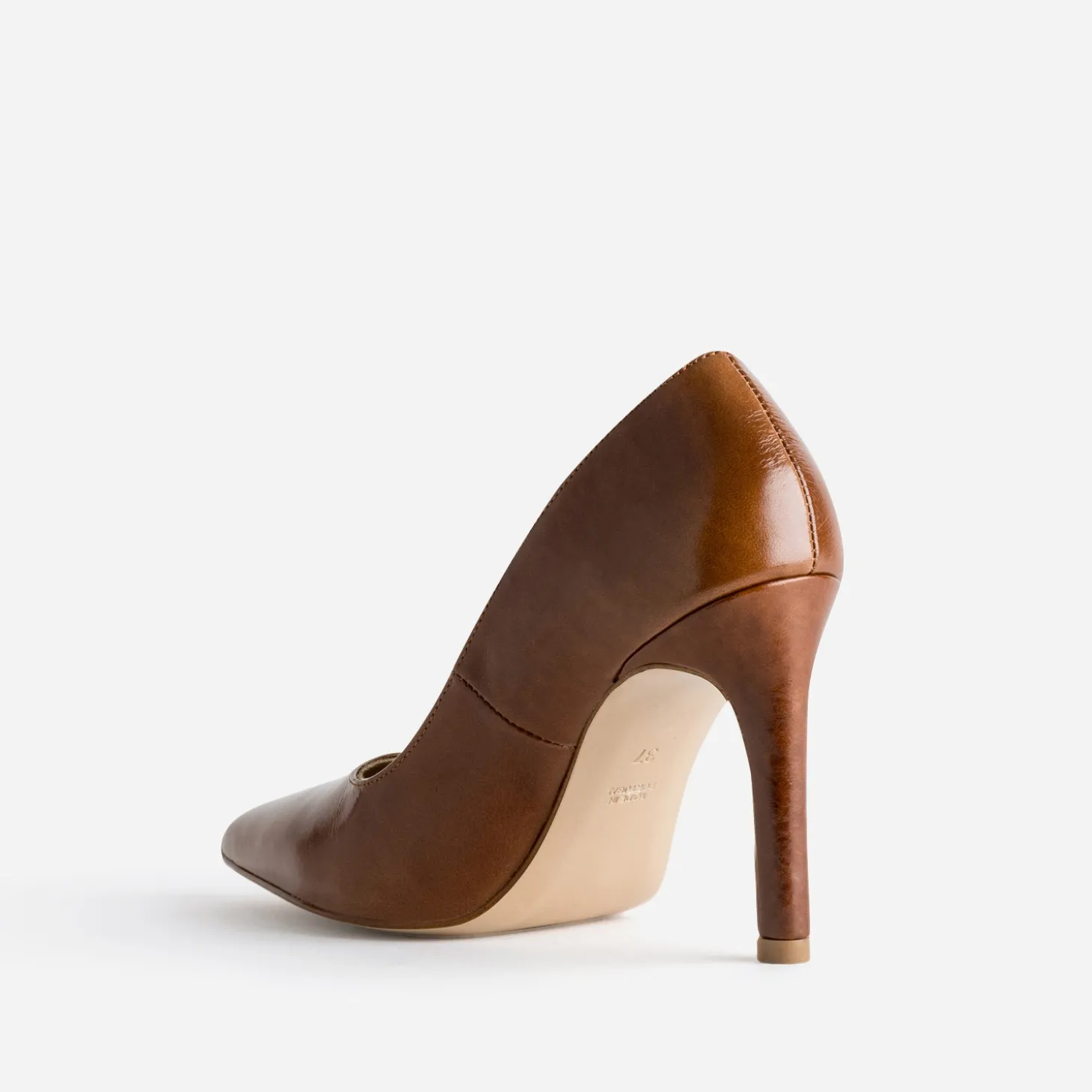 Stiletto cognac cuir