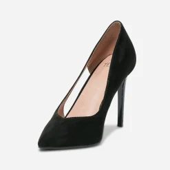 Stiletto TEXTO noir suédé à talon verni