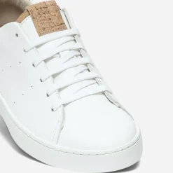 Tennis 1927 blanche et camel femme en cuir éco-conçu