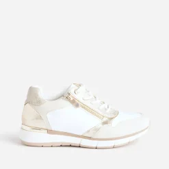 Tennis beige et écrue bi-matière