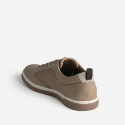 Tennis beige foncé en cuir