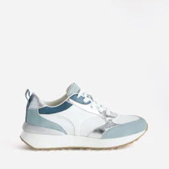 Tennis blanche, bleue et argent semelle amovible