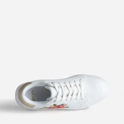 Tennis blanche brodée fleurs