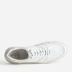 Tennis blanche éco-conçue en cuir détails gris