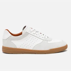 Tennis blanche en cuir détails gris clair