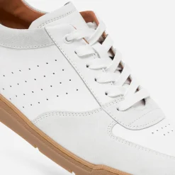 Tennis blanche en cuir détails gris clair