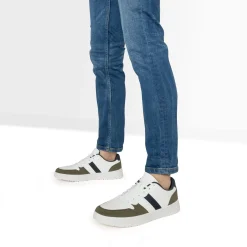 Tennis blanche, kaki et marine