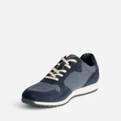 Tennis bleu marine bi matière