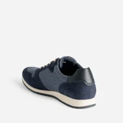 Tennis bleu marine bi matière