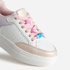 Tennis BUGGY blanche et pastel détails perles