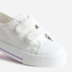 Tennis BUGGY blanche toile broderie anglaise