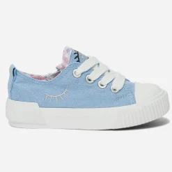 Tennis BUGGY bleu ciel en toile à motifs yeux