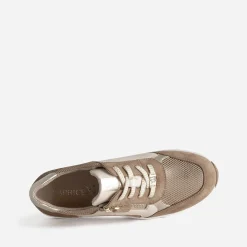 Tennis CAPRICE beige et doré bi-matière