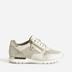 Tennis CAPRICE beige et textile pailleté