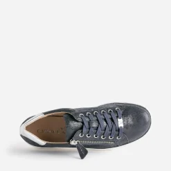 Tennis CAPRICE marine en cuir fantaisie