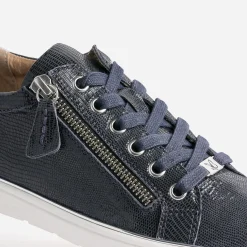 Tennis CAPRICE marine en cuir fantaisie