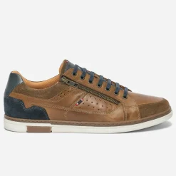 Tennis cognac en cuir