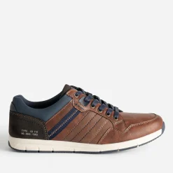 Tennis cognac et bleu marine