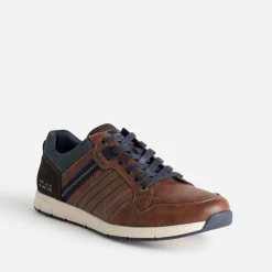 Tennis cognac et bleu marine