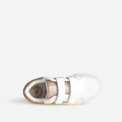 Tennis écrue détails dorés à scratchs