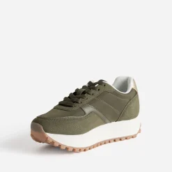 Tennis Dad shoes kaki semelle crantée