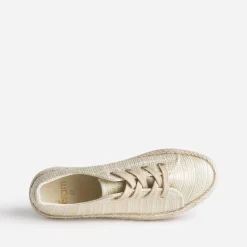 Tennis dorée en toile brodée