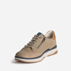 Tennis FLUCHOS taupe cuir détails marine