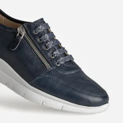 Tennis FRANCE ARNO marine cuir embossé