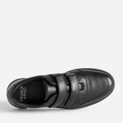 Tennis FRANCE ARNO noire en cuir à scratchs
