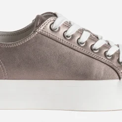 Tennis gris foncé métallisé semelle plateforme