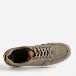 Tennis kaki en toile détails camel