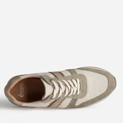 Tennis kaki et marron bi-matière