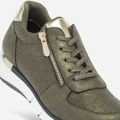 Tennis kaki irisé perforée