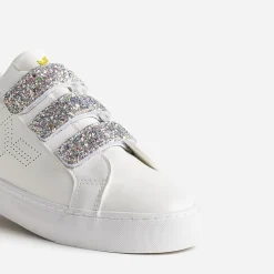 Tennis KAPORAL blanche à scratchs pailletés