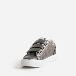 Tennis KAPORAL grise métallisée à scratchs embossés
