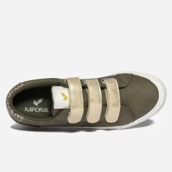 Tennis KAPORAL kaki à scratchs dorés