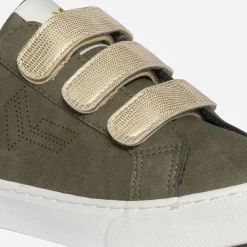 Tennis KAPORAL kaki à scratchs dorés