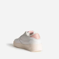 Tennis LE COQ SPORTIF blanche et rose en cuir