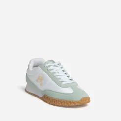 Tennis LE COQ SPORTIF blanche et verte bi-matière