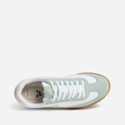 Tennis LE COQ SPORTIF blanche et verte bi-matière