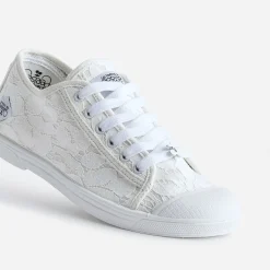 Tennis LE TEMPS DES CERISES blanche effet dentelle