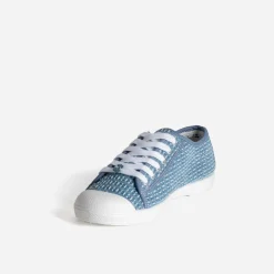 Tennis LE TEMPS DES CERISES marine à fleurs