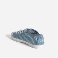 Tennis LE TEMPS DES CERISES marine à fleurs