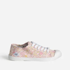 Tennis LE TEMPS DES CERISES blanche toile fleurie