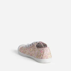 Tennis LE TEMPS DES CERISES blanche toile fleurie