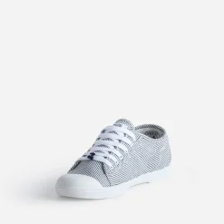 Tennis LE TEMPS DES CERISES blanche rayée en lurex